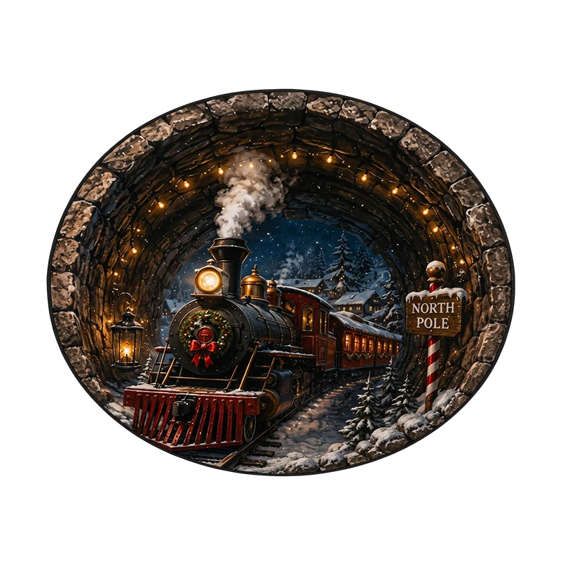 Shirem Christmas 3D Illusion Rug — North Pole Express