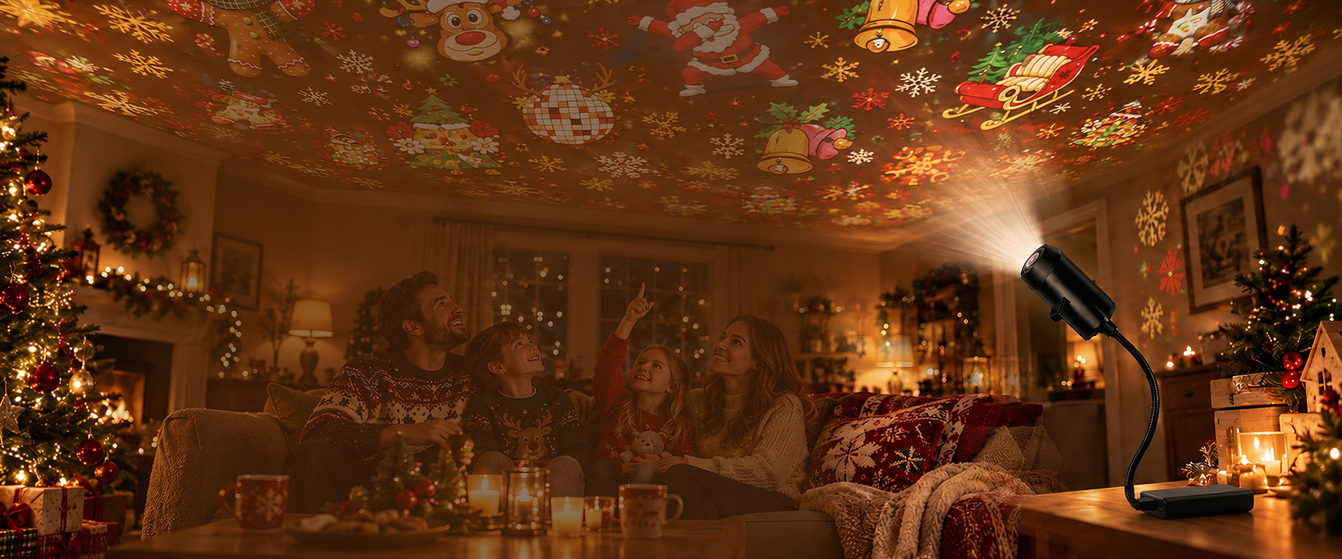 Shirem ChristmasGlow Projector in a festive setting